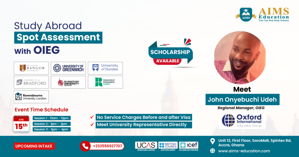 Study abroad spot assessment with OIEG