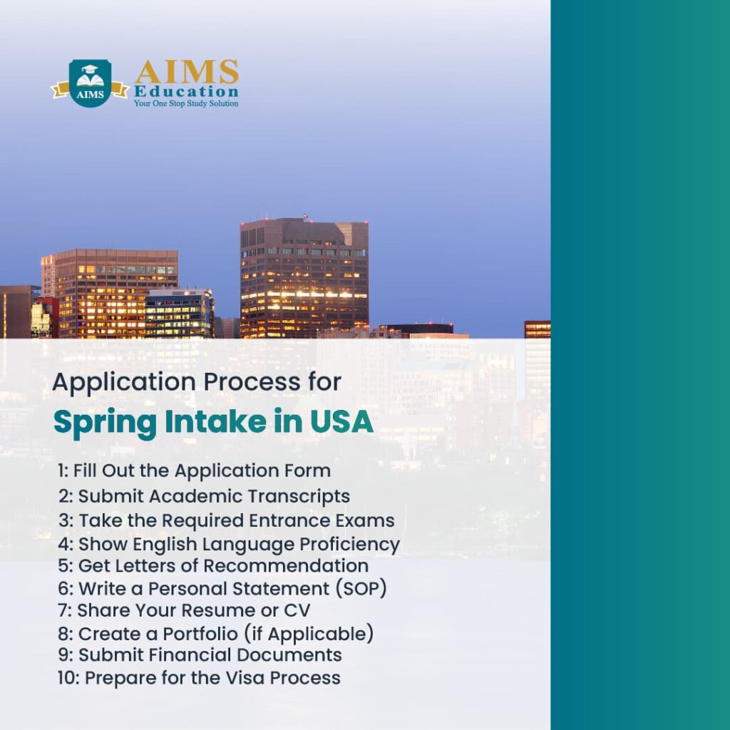 Checklist of 10 key application steps for Spring Intake in USA
